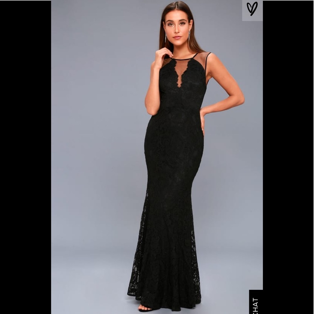 NWT Lulu’s Black Lace Mermaid Dress
